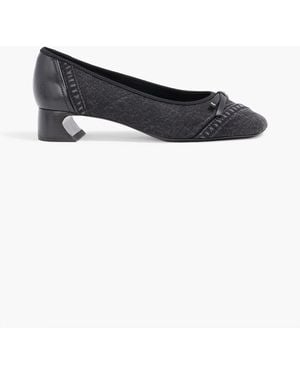 3.1 Phillip Lim Id Bow-Detailed Denim Court Shoes - Black