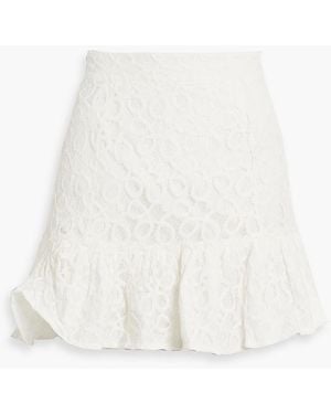 Walter Baker Claudia Ruffled Lace Mini Skirt - White