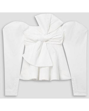 Aje. Valentina Off-the-shoulder Cotton-poplin Top - White