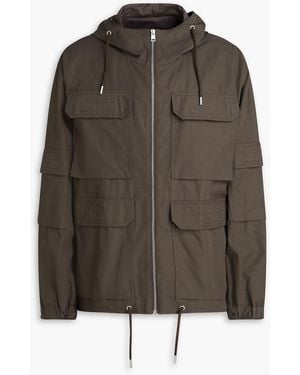 Sandro Cotton Ripstop Hooded Field Jacket - Brown