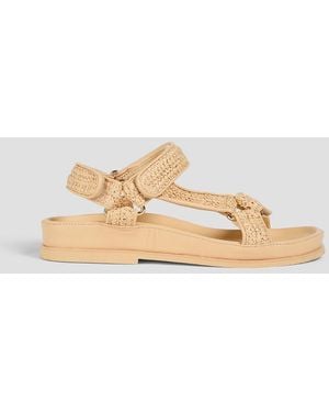Sandro Faux Raffia Sandals - Natural