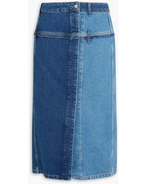 Stine Goya Two-Tone Denim Skirt - Blue