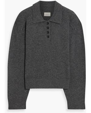 Loulou de Saison Homere Cashmere Polo Jumper - Black