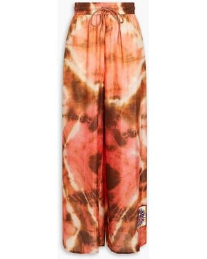 Zimmermann Tie-dyed Silk Wide-leg Pants - Orange