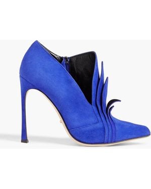 Sergio Rossi Laser-Cut Suede Pumps - Blue