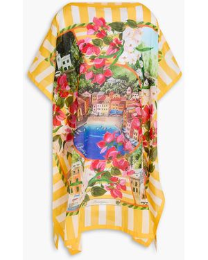 Dolce & Gabbana Bedruckter kaftan aus baumwoll-voile - Gelb