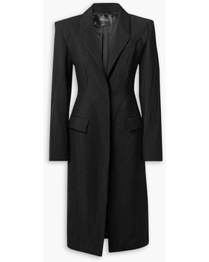 Mugler Oversized Paneled Twill Coat - Black