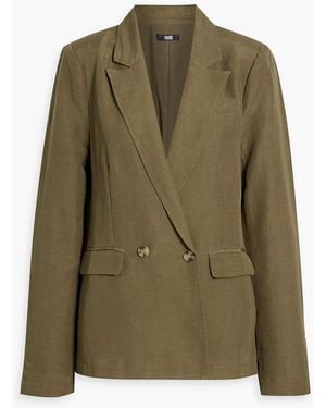 PAIGE Dawson Double-Breasted Linen-Blend Blazer - Green