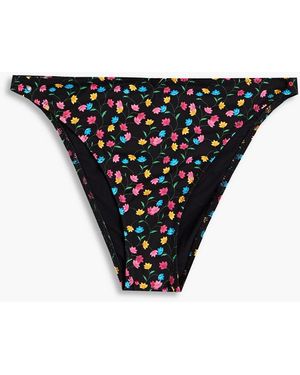 Solid & Striped The Elsa Floral-print Low-rise Bikini Briefs - Black