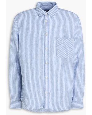Frescobol Carioca Telles Striped Linen Shirt - Blue