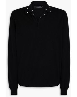 Versace Pullover aus einer woll-kaschmirmischung mit nieten - Schwarz