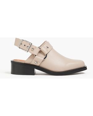 Ganni Embellished Slingback Clogs - White