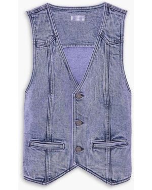 Mother The Masked Rider Denim Vest - Blue