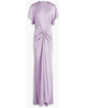 Victoria Beckham Geraffte robe aus glänzendem crêpe - Lila