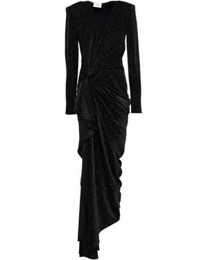 Redemption Cindy geraffte robe aus stretch-samt mit glitter-finish - Schwarz