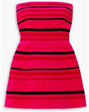 Molly Goddard Dawn Strapless Striped Cotton-velvet Mini Dress - Red