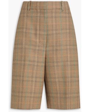 Zimmermann Prince Of Wales Checked Wool-Blend Shorts - Natural