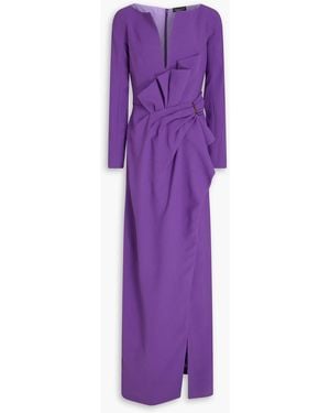 Zuhair Murad Wrap-effect crepe gown - Lila