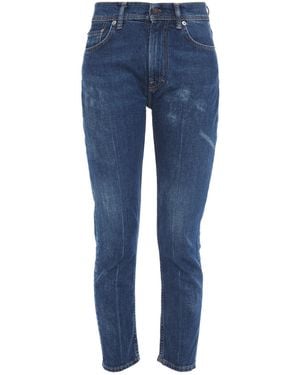 Acne Studios Cropped Faded High-rise Slim-leg Jeans - Blue