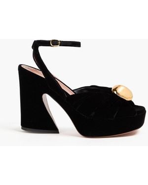 Zimmermann Embellished Velvet Platform Sandals - Black