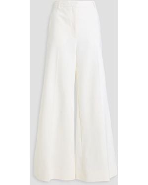 Stella McCartney Pleated Wool-Blend Twill Wide-Leg Pants - White