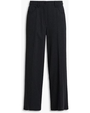 LE17SEPTEMBRE Pleated Wool-Jacquard Tapered Trousers - Black