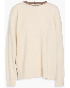 Brunello Cucinelli Bead-Embellished Cashmere Jumper - Natural