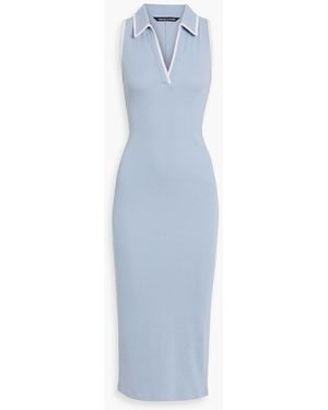Veronica Beard Darien Pima Cotton-Blend Jersey Midi Dress - Blue