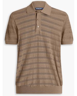 Frescobol Carioca Pointelle-Knit Cotton Polo Shirt - Brown