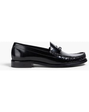 Stuart Weitzman Lottie Bow-Detailed Patent-Leather Loafers - Black