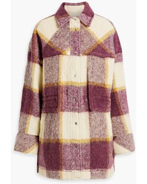 IRO Paje Checked Flannel Shirt Jacket - Pink
