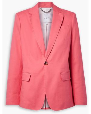 A.L.C. Donovan Linen-blend Blazer - Pink