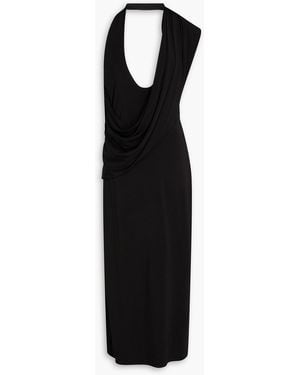 Magda Butrym Draped Open-back Jersey Midi Dress - Black