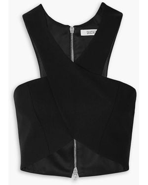 Gauchère Cropped Wool-blend Halterneck Top - Black