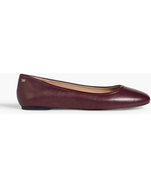 Stuart Weitzman Nadine Leather Ballet Flats - Purple