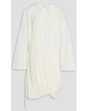TOTEME Draped Cotton-Gauze Dress - Natural
