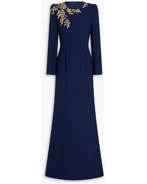Jenny Packham Embellished Crepe Gown - Blue