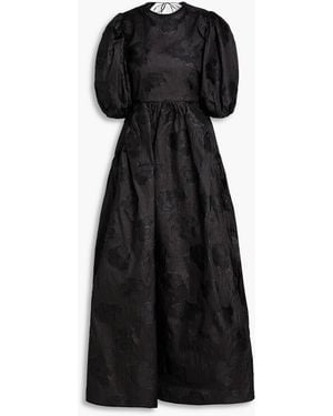 Cecilie Bahnsen Lola Open-Back Fil Coupé Maxi Dress - Black