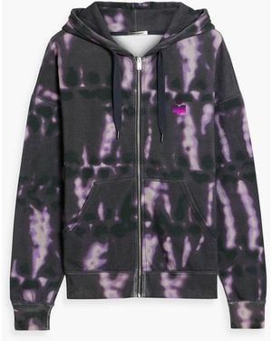 Isabel Marant Mikoas Tie-dyed Cotton-blend Fleece Zip-up Hoodie - Black