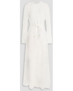 Zimmermann Broderie Anglaise Cotton Maxi Dress - White