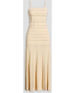 Sandro Pointelle-Knit Maxi Dress - Natural