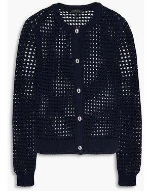 Rag & Bone Ezra Open-Knit Cardigan - Blue