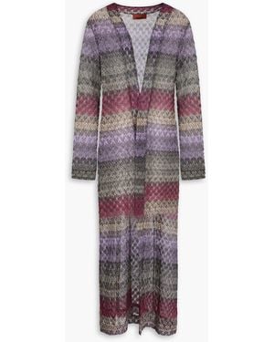 Missoni Häkelstrick-cardigan mit streifen in metallic-optik - Lila