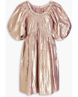 Rejina Pyo Terry Gathered Lamé Mini Dress - Pink