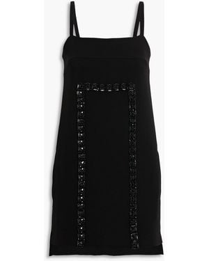 Max Mara Aversa Crystal-Embellished Crepe Mini Dress - Black