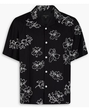 Rag & Bone Hemd aus modal-twill mit stickereien - Schwarz