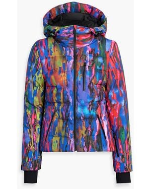 Aztech Mountain Nuke Quilted Printed Down Ski Jacket - Blue