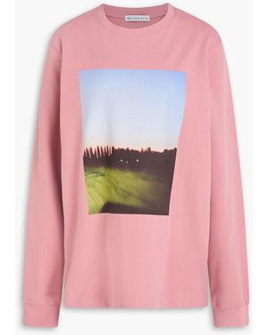 Rejina Pyo Kieran Printed French Cotton-Blend Terry Sweatshirt - Pink