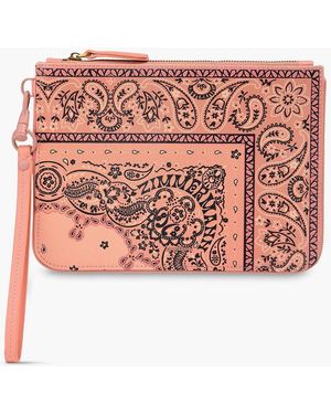 Zimmermann Paisley-Print Pebbled-Leather Pouch - Pink
