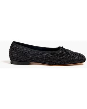 Mansur Gavriel Ballerinas aus stroh mit schleife - Schwarz